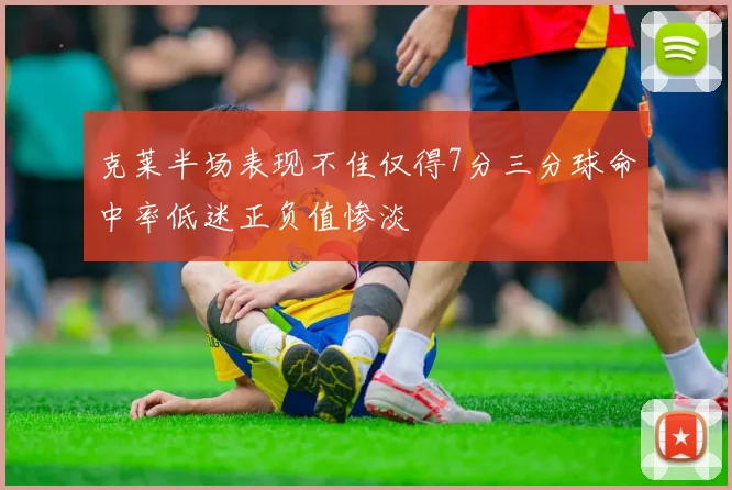 克莱半场表现不佳仅得7分三分球命中率低迷正负值惨淡